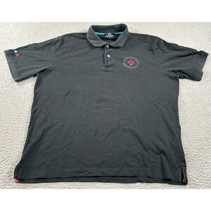 La Martina Polo Shirt Men's XL‎ Black Golf Activewear Comfort Embroidered